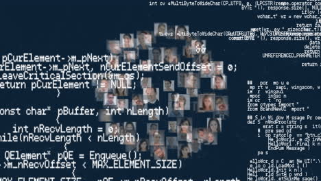 microprocessor connections over globe of business profile icons and data processing