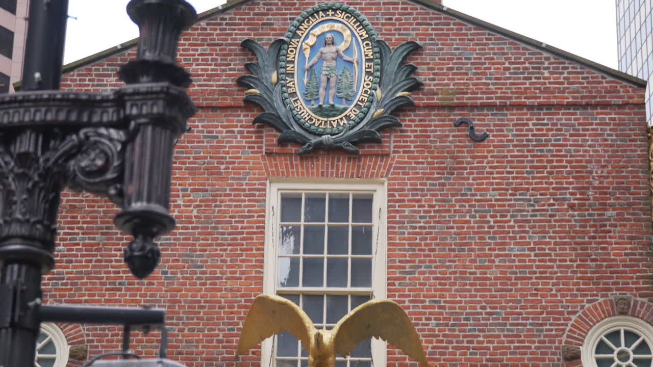 보스턴 올드 스테이트 하우스의 안정화된 클로즈업 샷