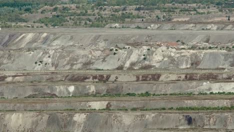 old lignite open massive mine field sunny day medium shot