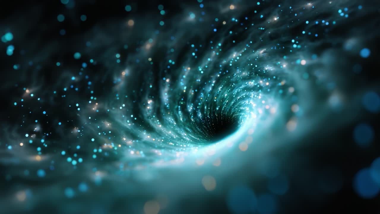 A Captivating Cosmic Journey Through a Vortex of Stars and Light in a Mystical Galactic Whirl, Unraveling the Depths of Space and Time