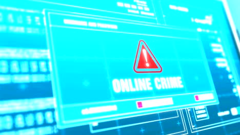 online crime warning notification system security alert error message on computer screen entering login and password .