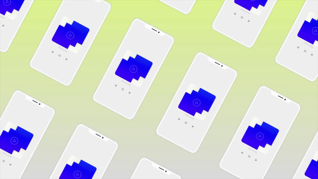 Multiple Smartphone Displays Showing Music Player Interface