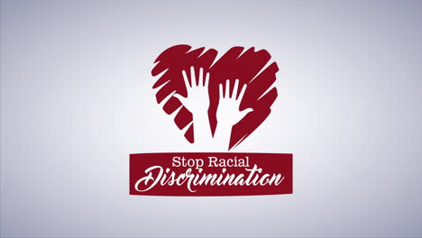 stop the racism campaign with hands in heart