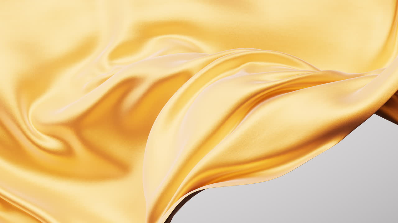 Flowing golden wave cloth background, 3d rendering