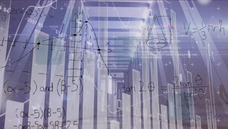 animation of mathematical equations, statistics and data processing over computer servers