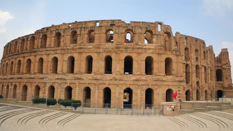 Außenansicht-Des-Alten-Ovalen-Amphitheaters-Von-El-Jem-In-Tunesien