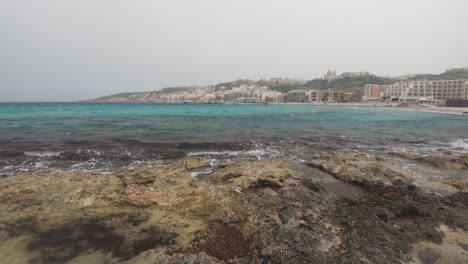 mellieha bay in malta on a windy day