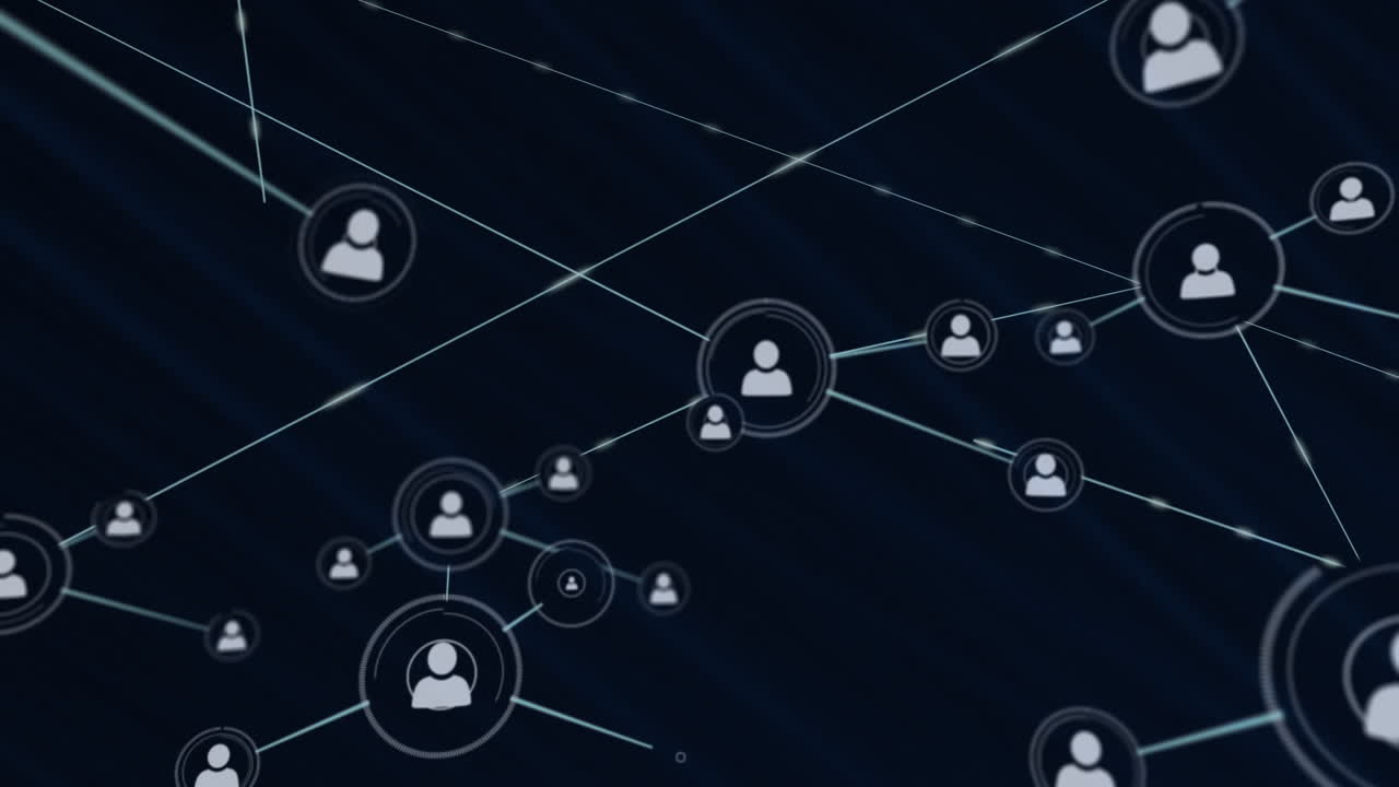 animación de la red de conexiones con iconos