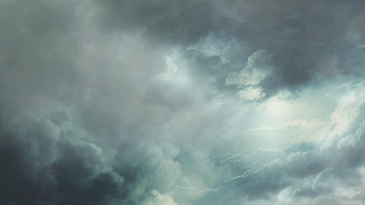 severe thunderstorm clouds in dark sky
