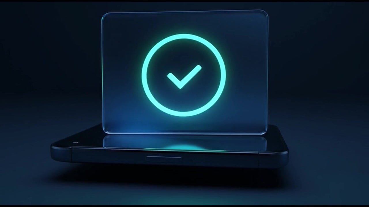 Pagamento NFC digitale e trasferimento dati sicuro: animazione su smartphone