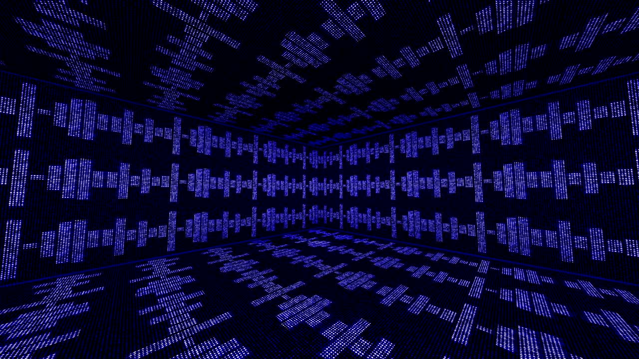 muziek golven kamer, radio, lichten gloeilampen animatie, rendering, achtergrond, lus