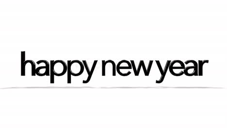 Rolling-Happy-New-Year-text-on-white-gradient