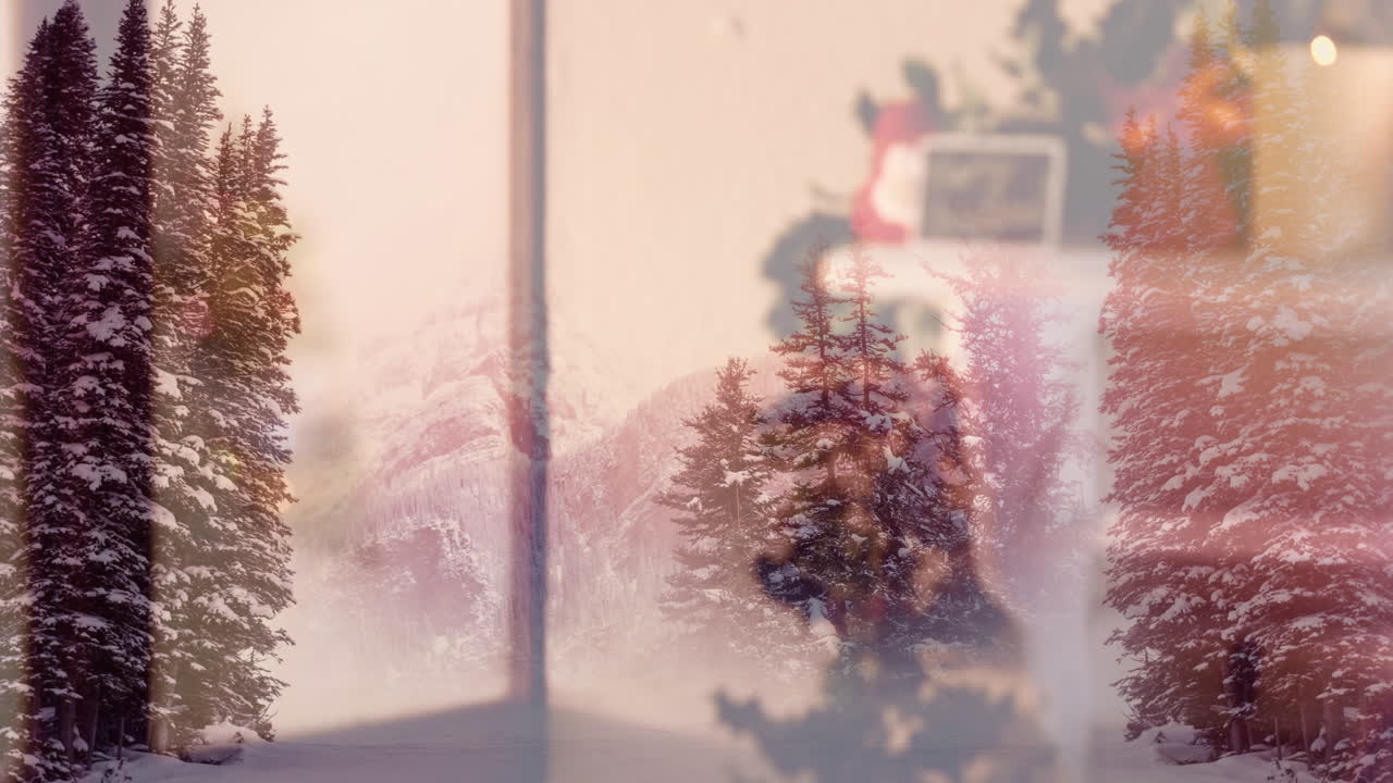 겨울 풍경 과 크리스마스 장식 의 비디오