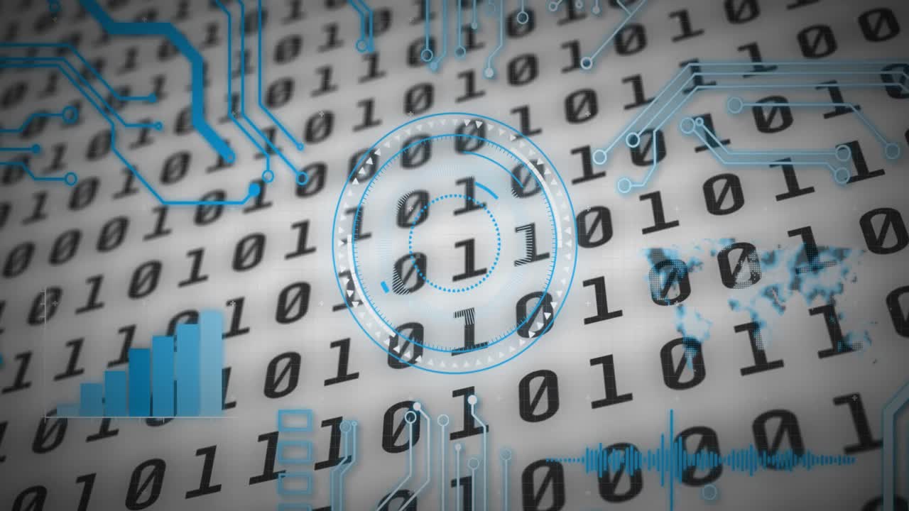 animación del procesamiento de datos sobre el escaneo del alcance