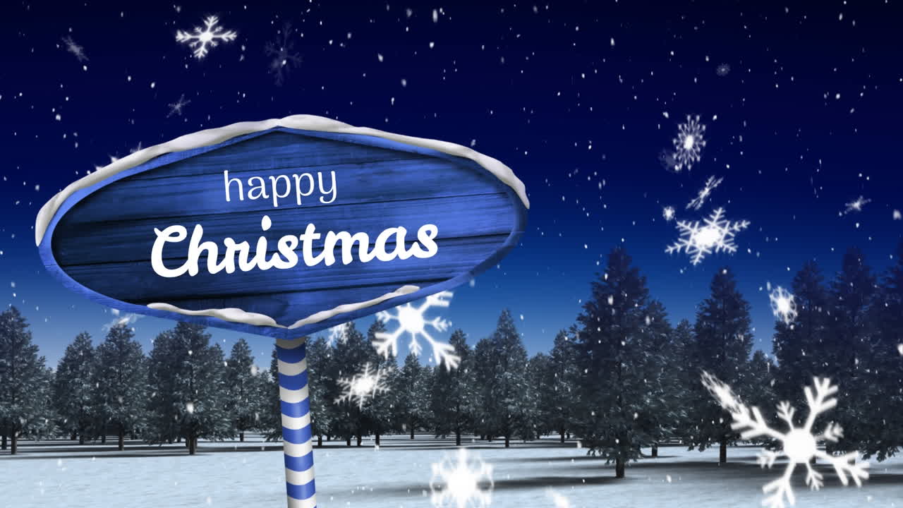 파란 표지판 에 쓰여진 행복 한 크리스마스
