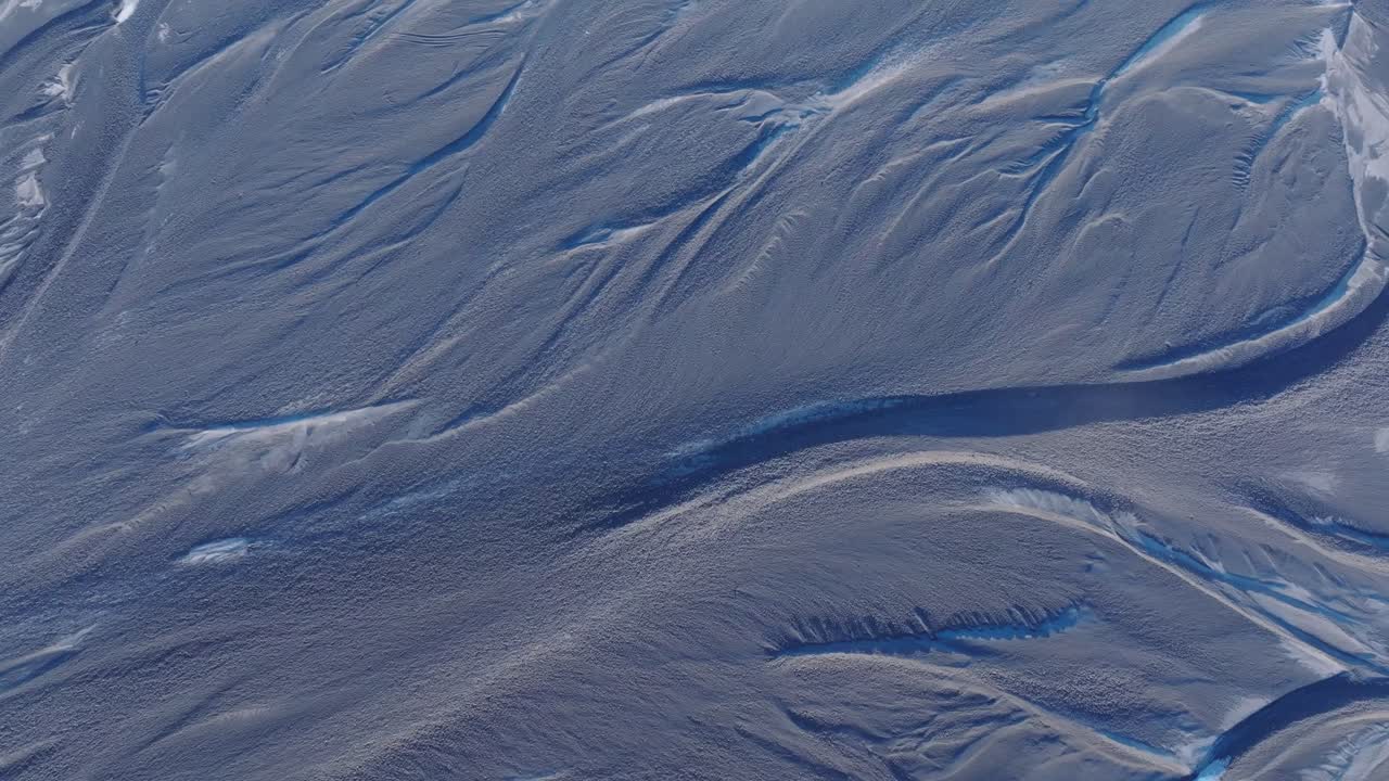 Aerial Fly Above South Iceland Glacial River Landscape 60 fps Top Down Nature