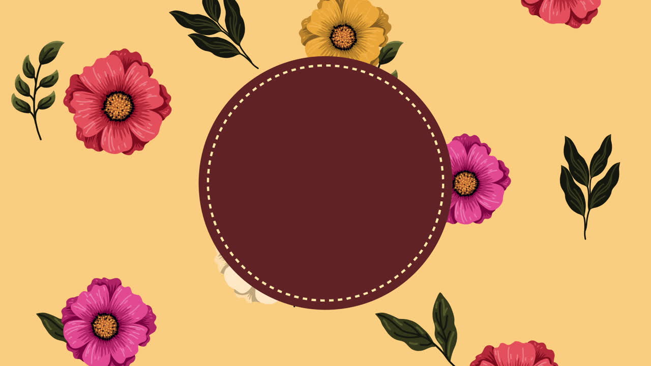 원 모양의 꽃 패턴