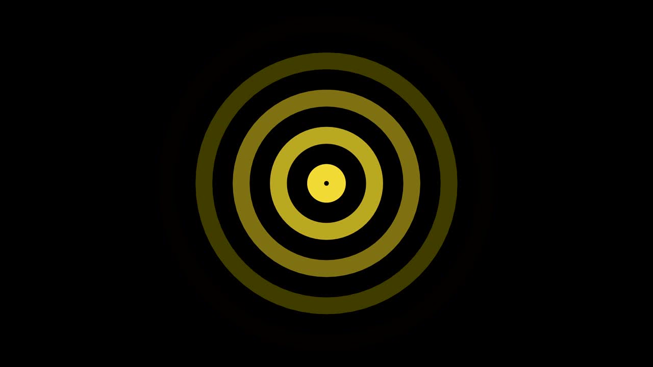 señal de círculo amarillo, objetivo militar (loopable) - video de stock