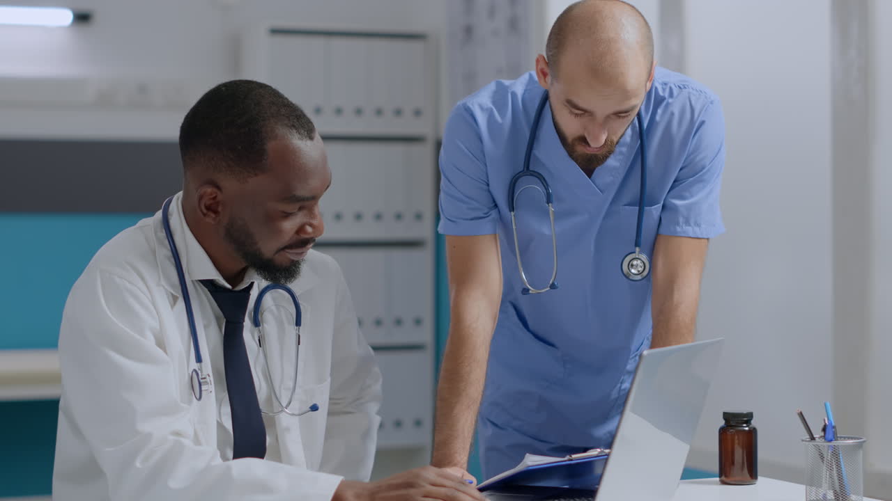 Doctors collaborating in a medical office