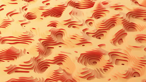 loop animation of wave pattern paper cut background, 3d rendering.