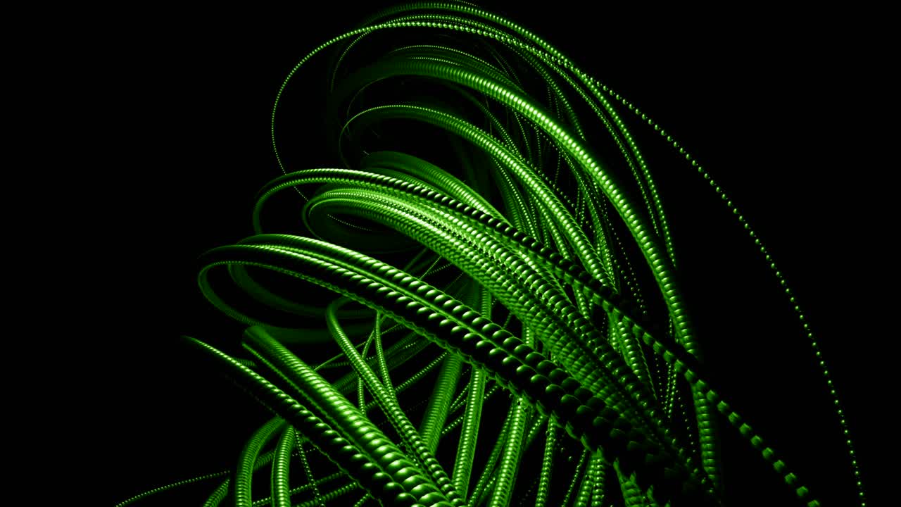 Abstract Green Spiral Lines