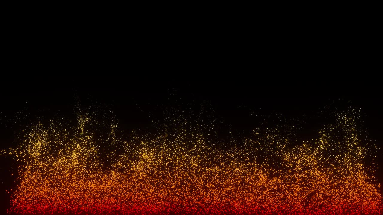 fuego colorido, hermosas chispas calientes ardientes que se elevan de un gran fuego. abstracto aislado fuego partículas brillantes en fondo negro volando hacia arriba. 3d render