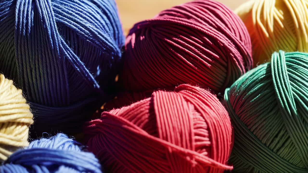 bolas de hilo de colores