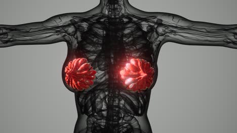 exploración médica del cáncer de mama de la mujer