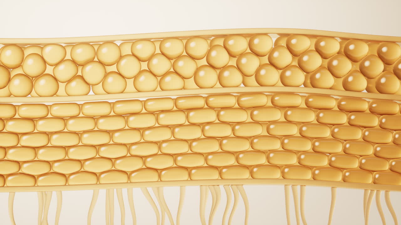 피부 세포 배경과 화장품 개념, 3d 렌더링