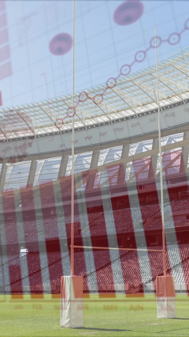 Coronavirus concept icons against empty sports stadium