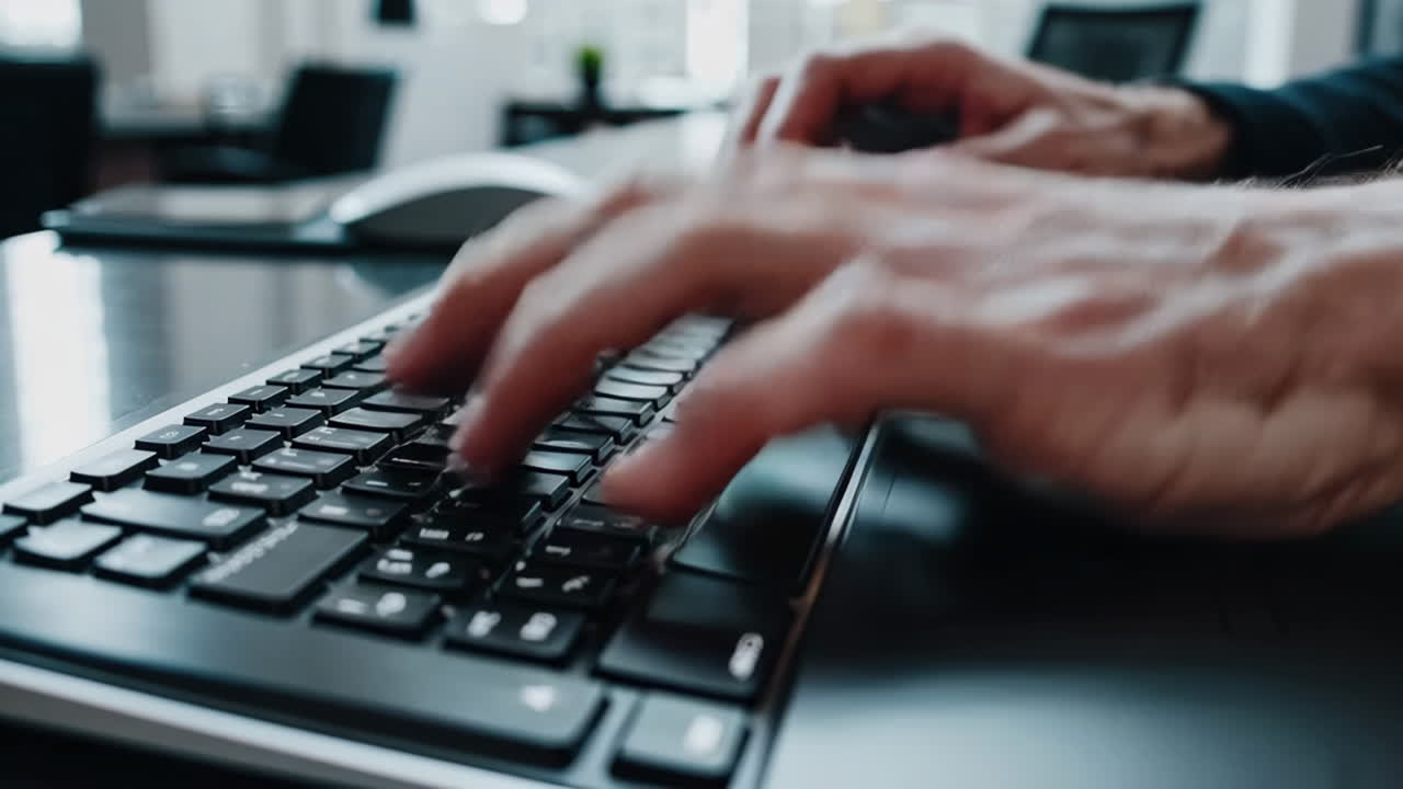 Person som skriver på et tastatur