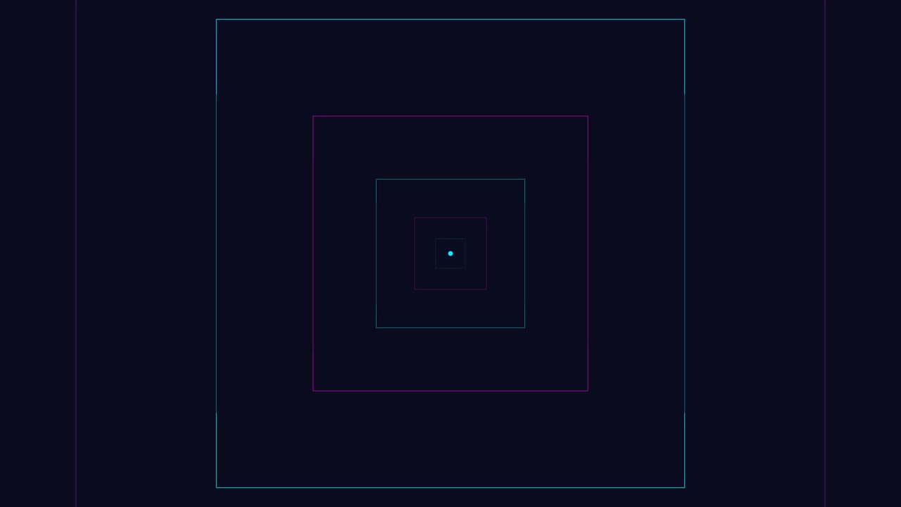Abstract Motion Background with Concentric Glowing Neon Squares