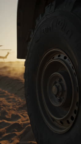 security guard in desert landscape