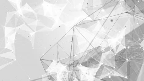 abstract technology background. futuristic concept. gray connected lines with moving dots. geometric shapes, triangles. polygonal looped background.