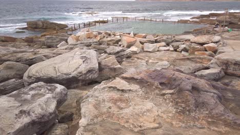 beautiful rocks near the beach and pacific ocean rockpool