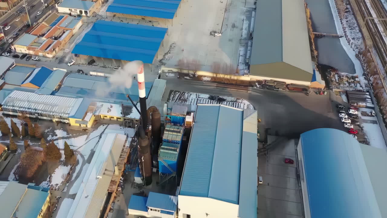 chemical industrial park Factory Smoke stack. Petrochemical plant, Oil and gas refinery. Technological unit for air purification from pollution, environmental protection at an oil and gas enterprise.