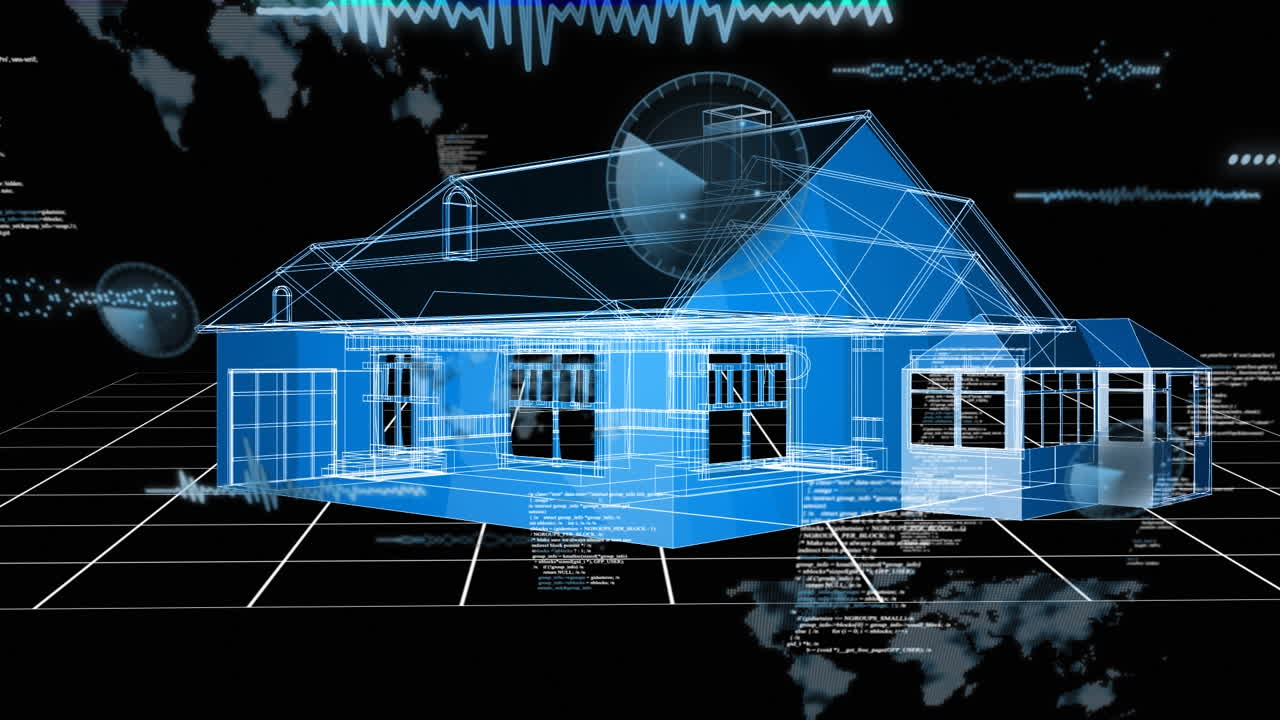 디지털 하우스를 통해 데이터 처리의 애니메이션