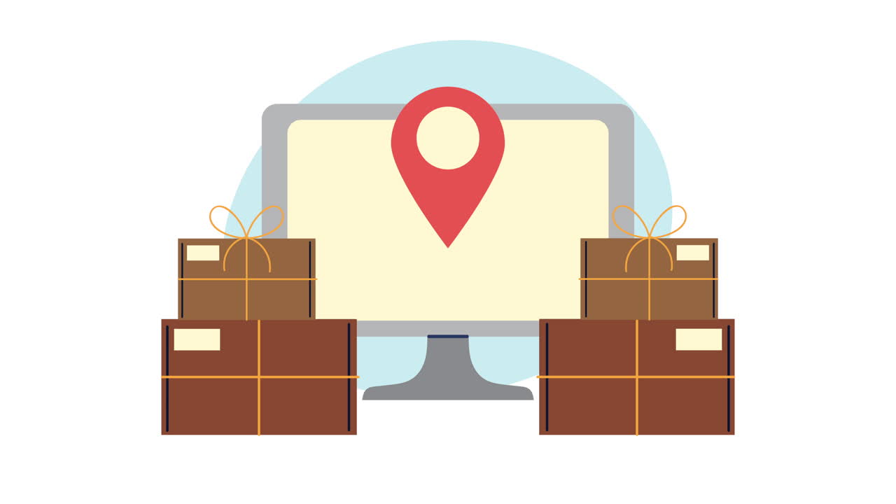 데스크 배달 서비스 애니메이션의 상자