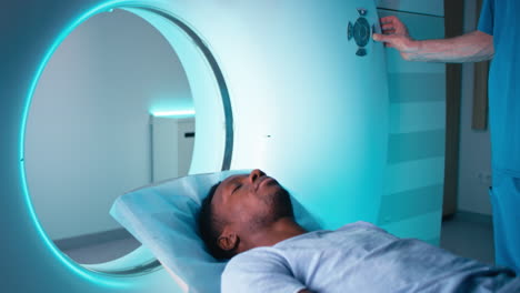 man undergoing mri scan