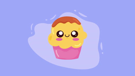 cute kawaii cupcake illustration