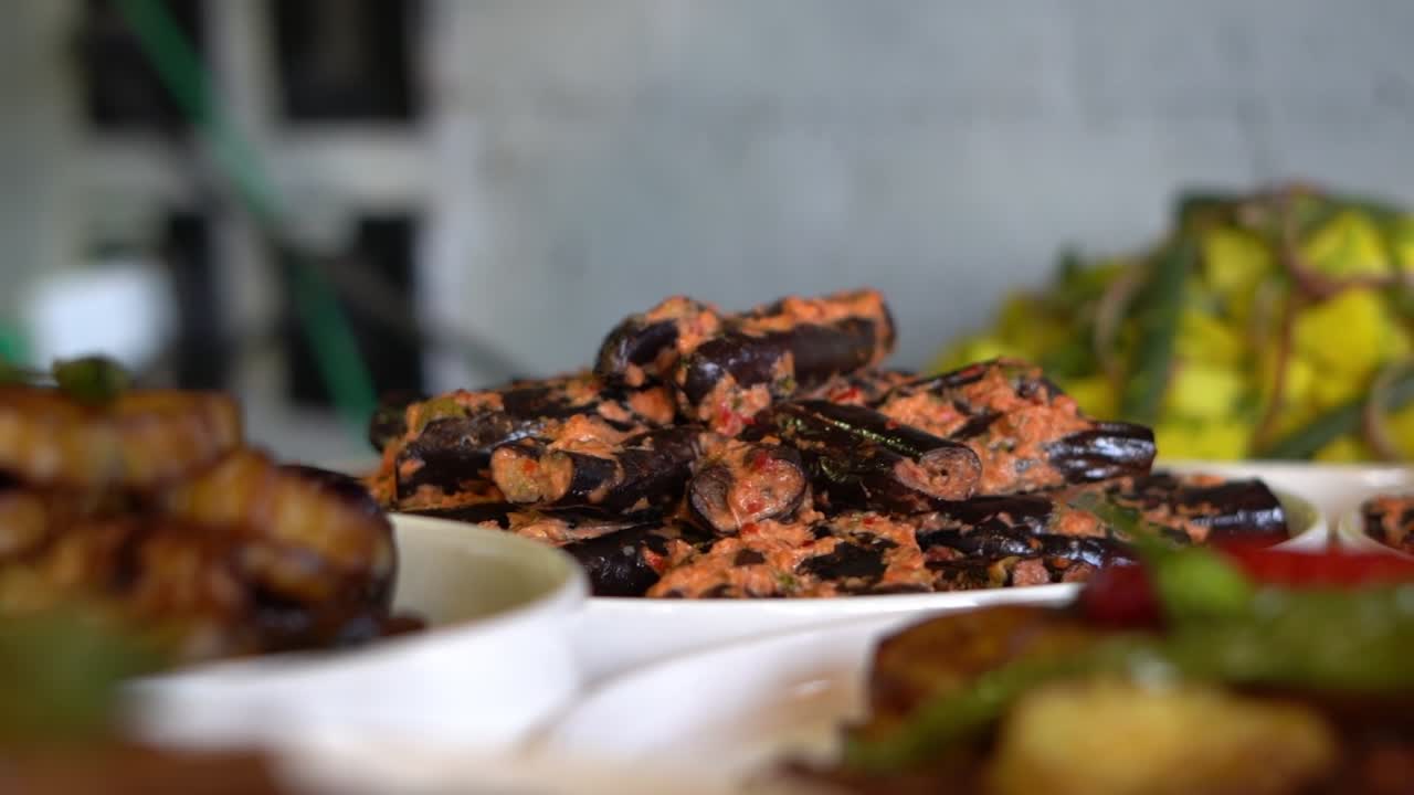 View of a Egyptian lunch, close up shot, high angle shot