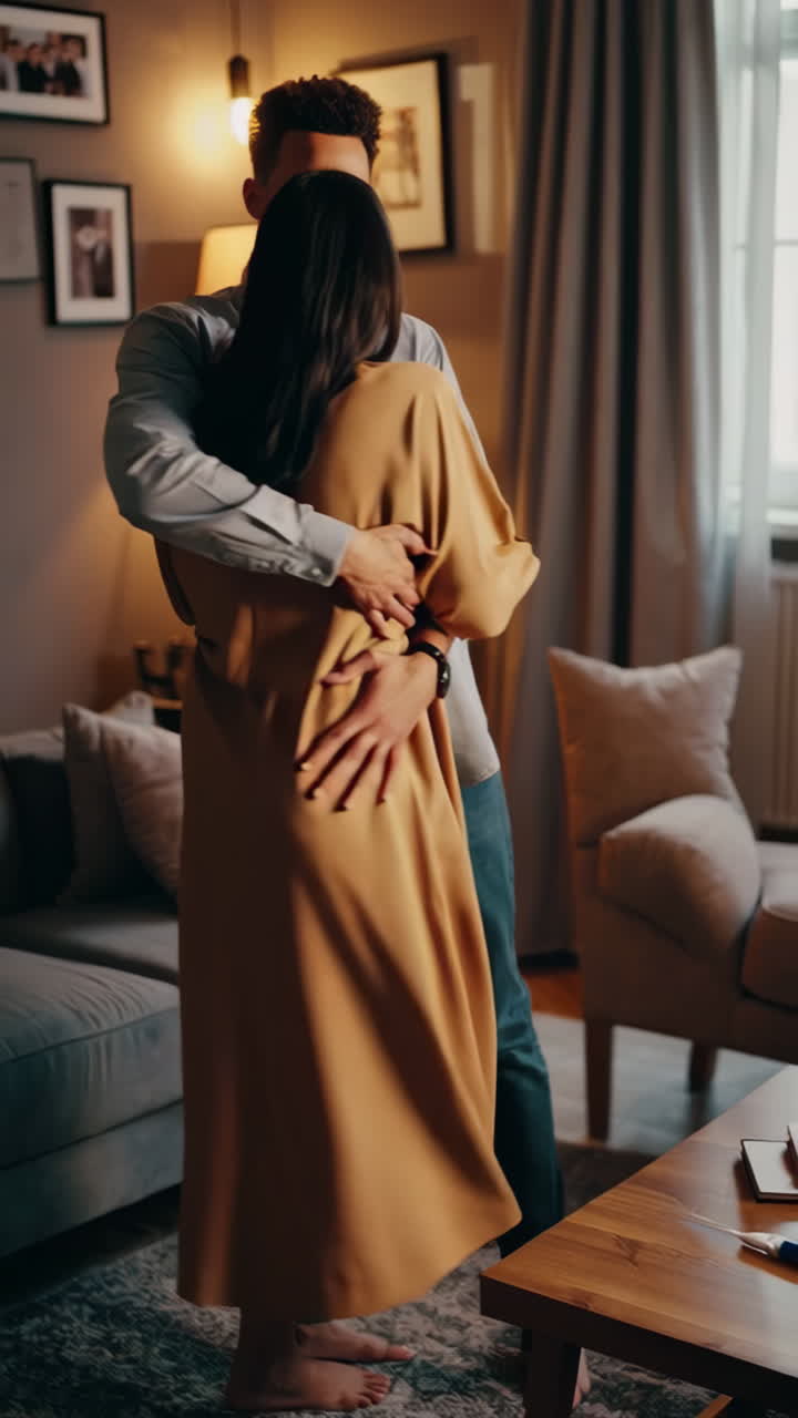 Happy Couple with Pregnancy Test