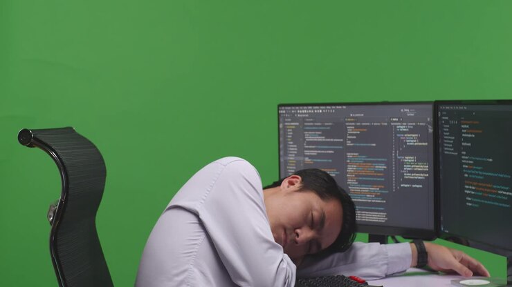 Müder Programmierer macht ein Nickerchen