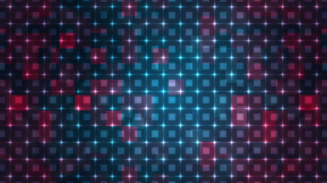 4K Abstract Futuristic Technology Light illumination Wall background. Seamless Loop Modern Blinking Electronic flicker glowing lights motion background design LED wall Lights for science technology.