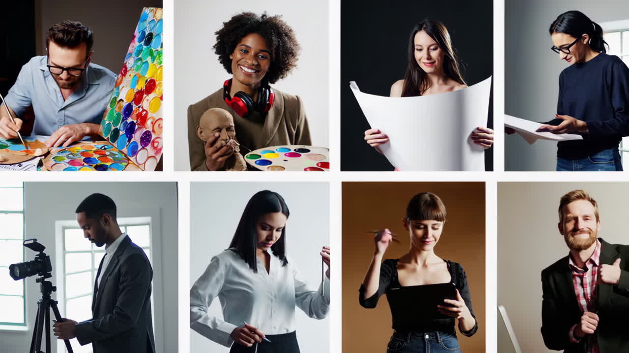 Diverse Professionals in Various Creative Fields