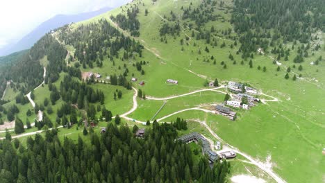 Ski resort, forest and mountains during summer. Alps , Slovenia . Slow panning
