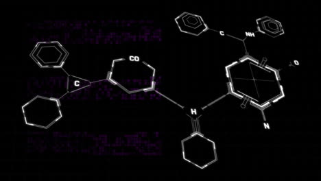 animación de la fórmula química sobre un fondo negro