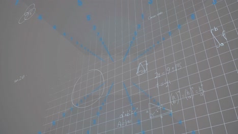 animación de números, geometría y fórmulas matemáticas en fondo beige