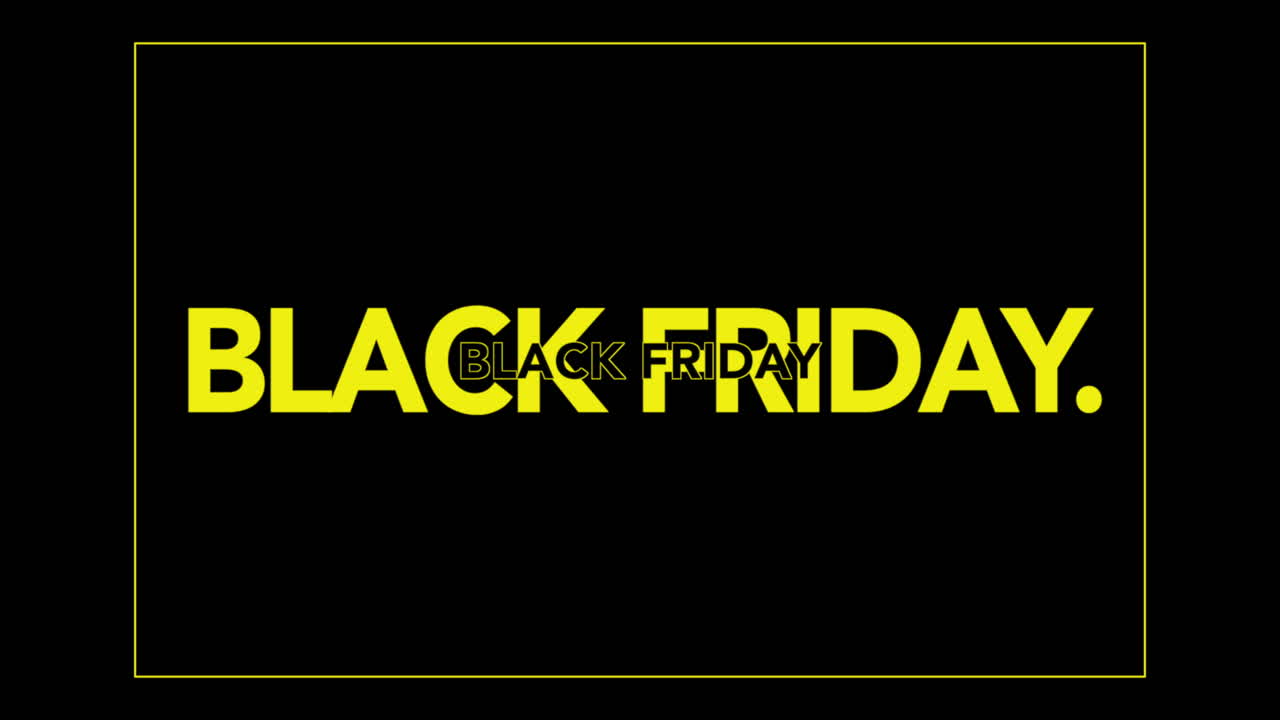 Texto Black Friday en marco sobre gradiente negro moderno