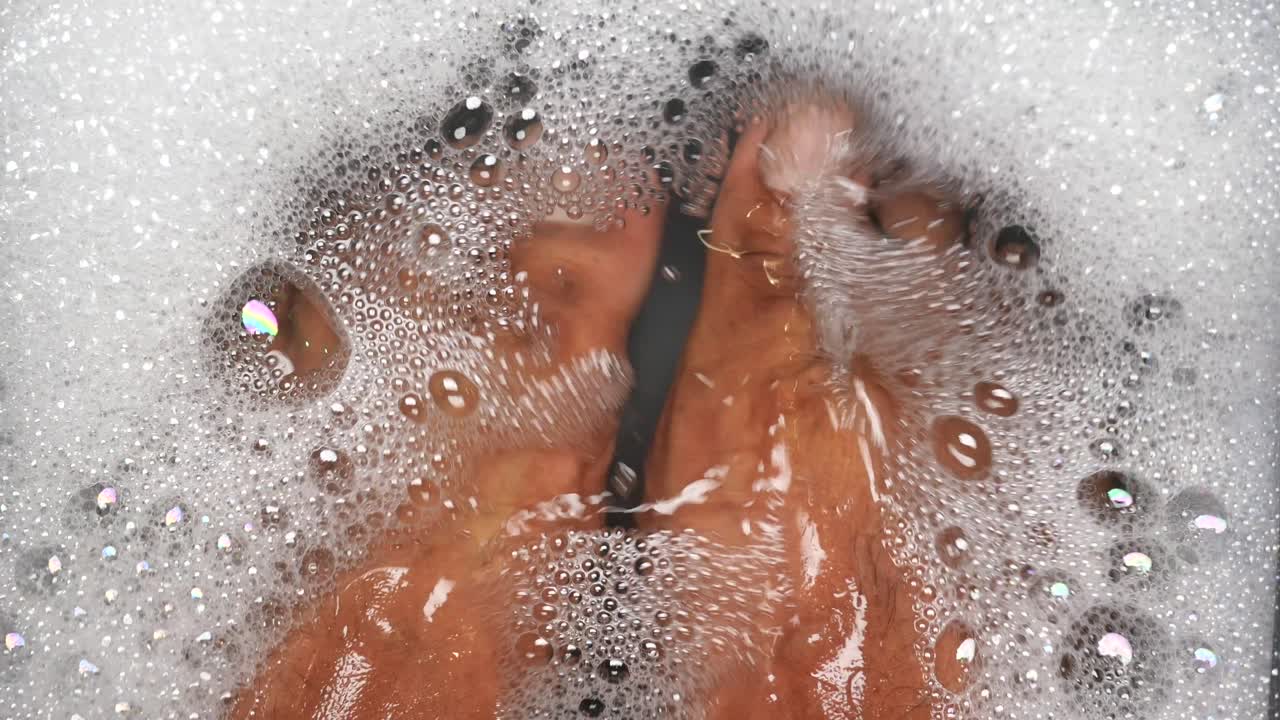 Washing Feet in Bubbles